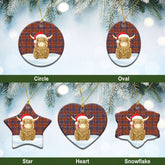 Clan Cameron of Lochiel Ancient Tartan Christmas Ceramic Ornament Highland Cows Style XE10 Cameron of Lochiel Ancient Tartan Tartan Ornament
